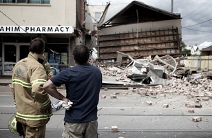 A building collapsing in Brunswick